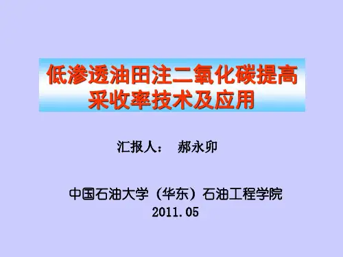 低渗透油藏注CO2提高采收率技术调研
