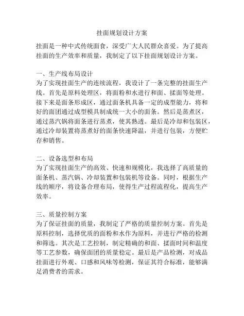 挂面规划设计方案