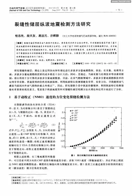 裂缝性储层纵波地震检测方法研究