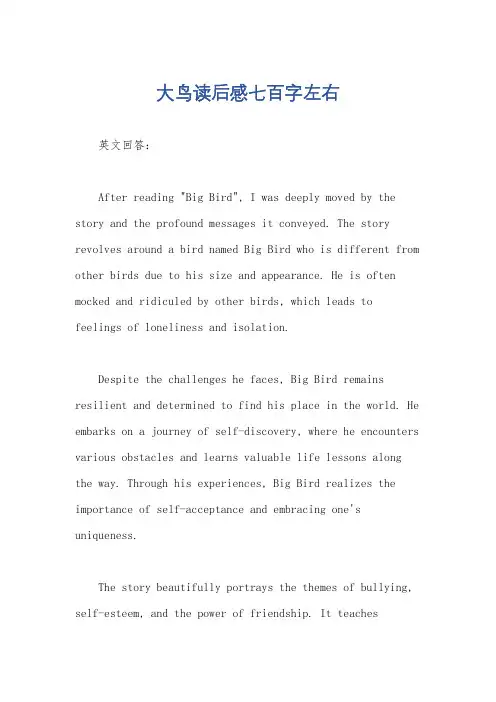 大鸟读后感七百字左右