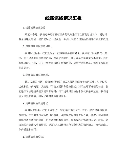 线路巡线情况汇报