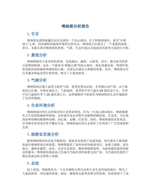 喀纳斯分析报告