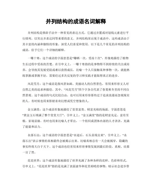 并列结构的成语名词解释