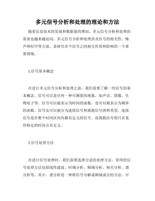 多元信号分析和处理的理论和方法