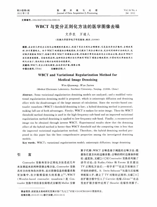 WBCT与变分正则化方法的医学图像去噪