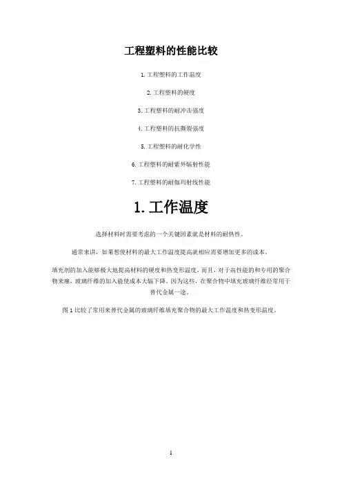各种塑料性能对比比较
