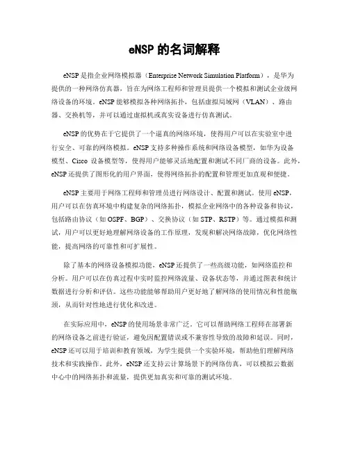 eNSP的名词解释