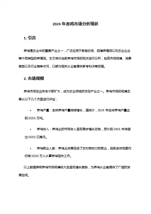 2024年养鸡市场分析现状