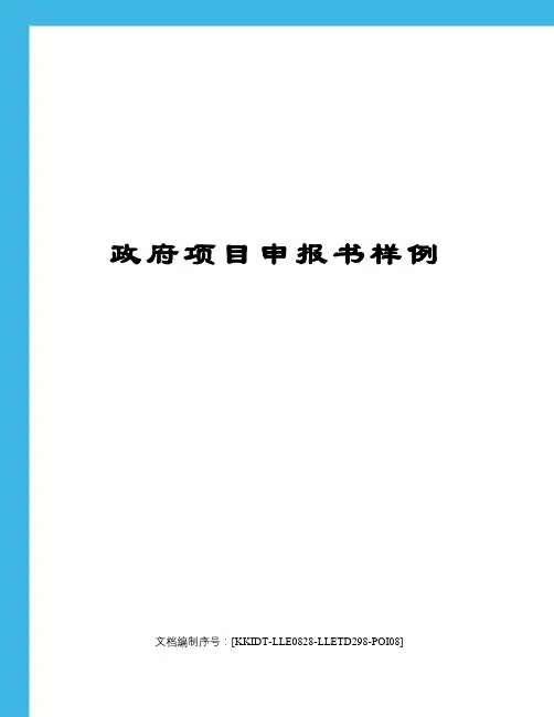 政府项目申报书样例