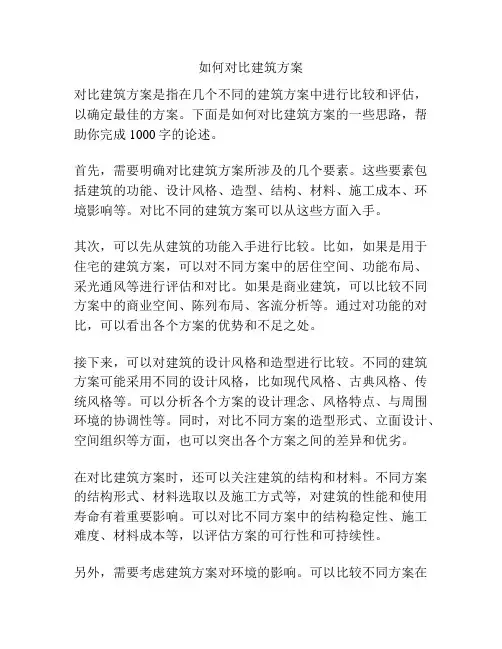 如何对比建筑方案