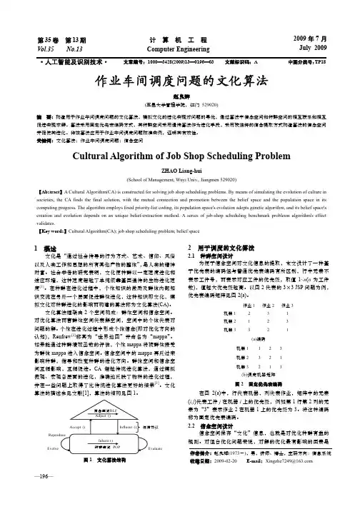 作业车间调度问题的文化算法