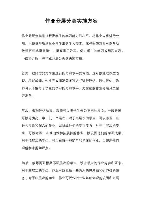 作业分层分类实施方案
