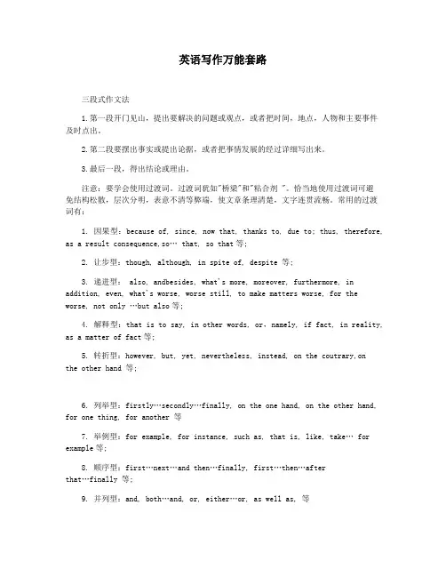 英语写作万能套路