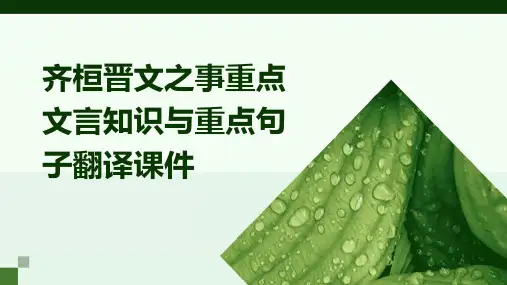 齐桓晋文之事重点文言知识与重点句子翻译课件