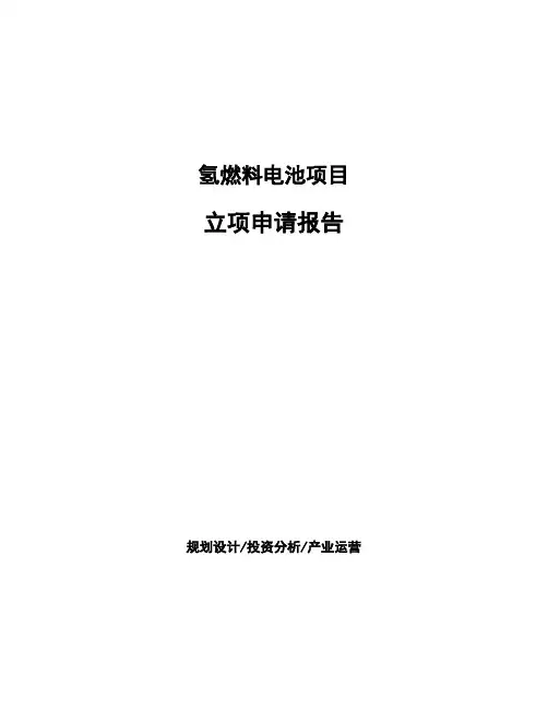 氢燃料电池项目立项申请报告