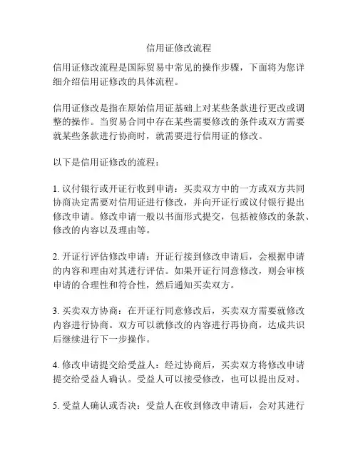 信用证修改流程