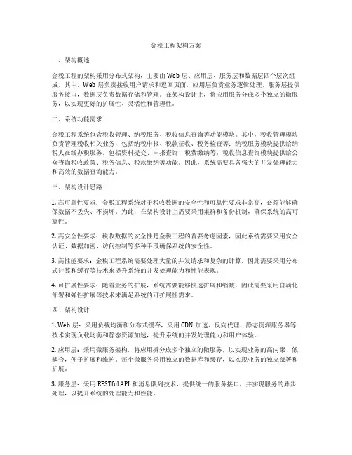 金税工程架构方案