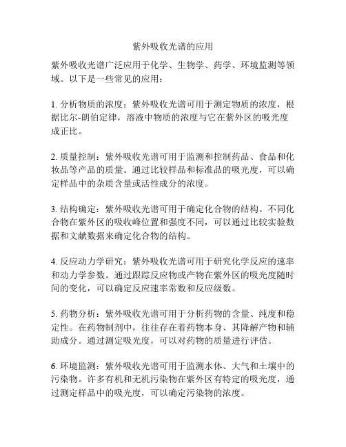 紫外吸收光谱的应用