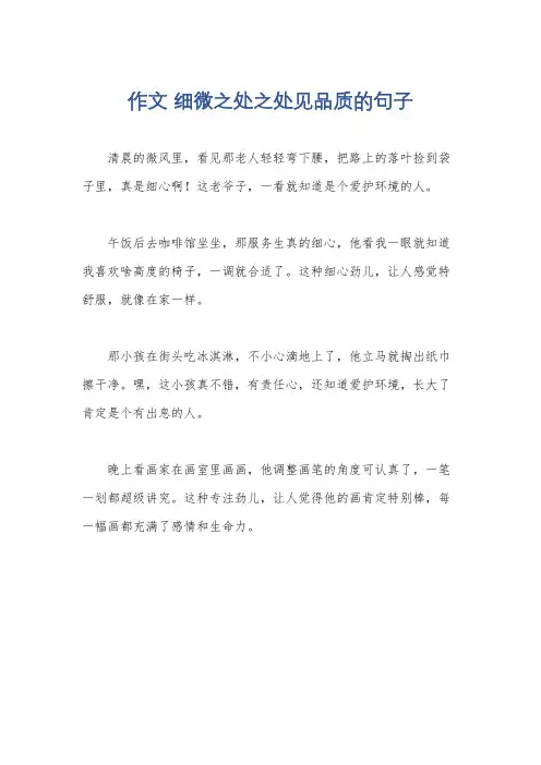作文 细微之处之处见品质的句子