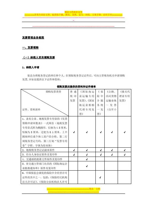 发票管理业务流程