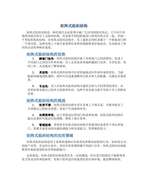 矩阵式组织结构