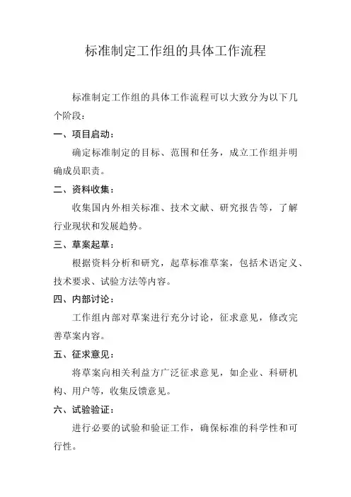 标准制定工作组的具体工作流程