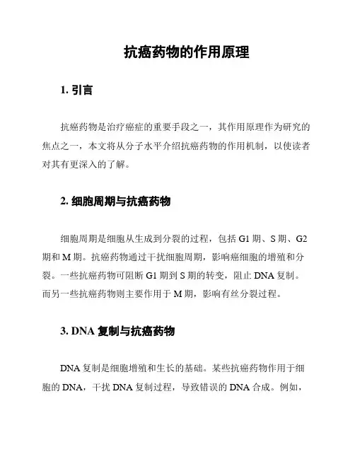 抗癌药物的作用原理