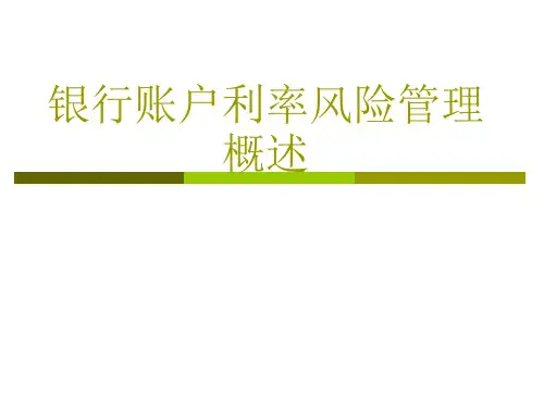 银行账户利率风险管理概述课件