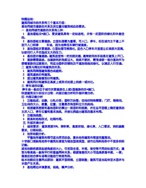 快题考试中应该注意的问题