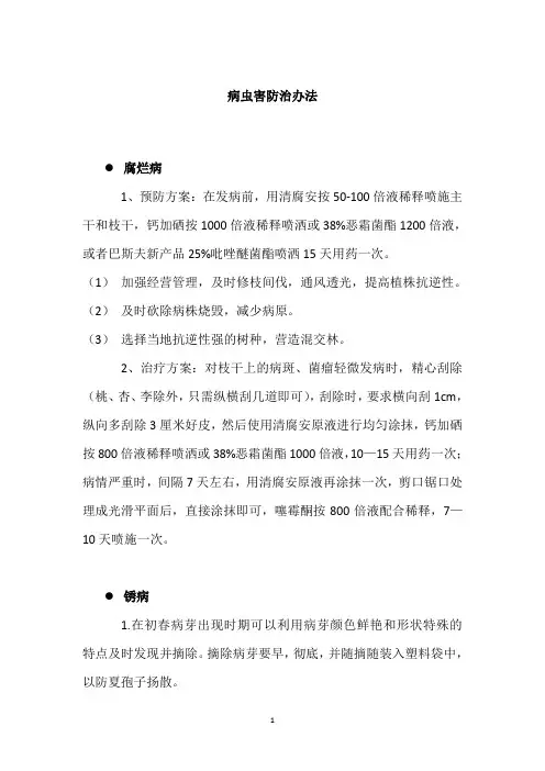 病虫害防治办法