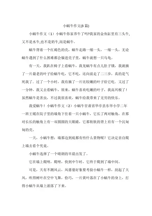 小蜗牛作文(3篇)