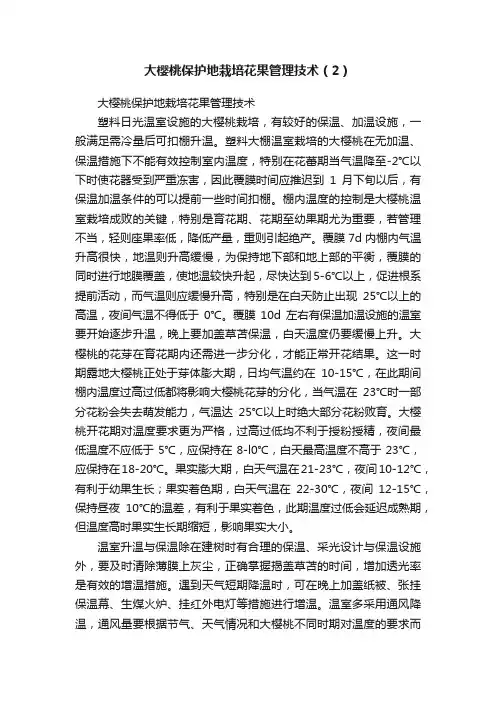 大樱桃保护地栽培花果管理技术（2）