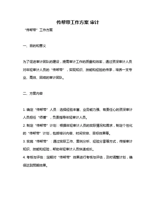 传帮带工作方案 审计