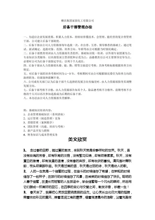后备干部管理办法.doc