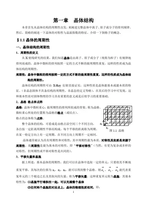 第一章 晶体结构