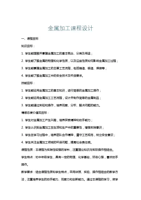 金属加工课程设计