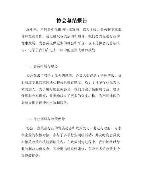 协会总结报告