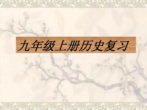 九年级历史上册复习课件