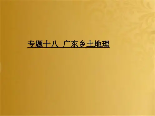 中考地理复习：专题十八   广东乡土地理 (共49张PPT)(共49张PPT)