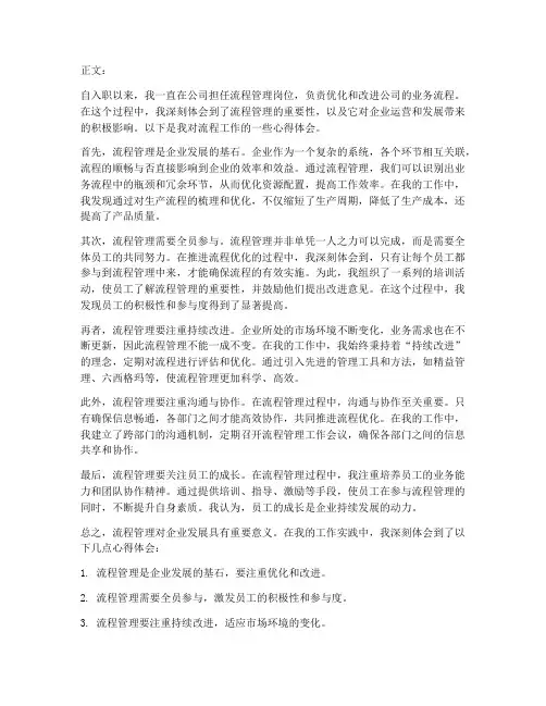 流程工作心得体会