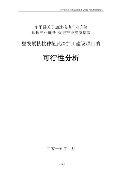 核桃种植及深加工项目可行性研究报告
