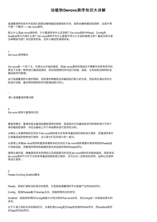 动植物Denovo测序知识大讲解