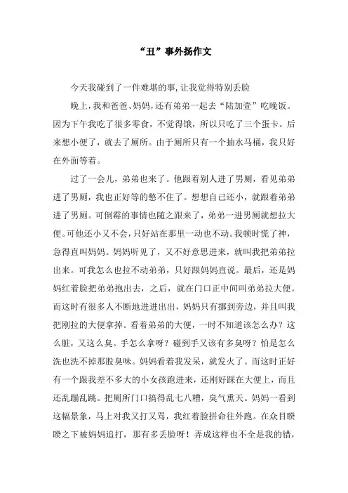 “丑”事外扬作文