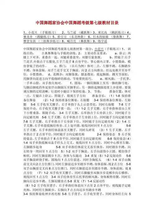 中国舞蹈家协会中国舞蹈考级第七级教材目录.doc