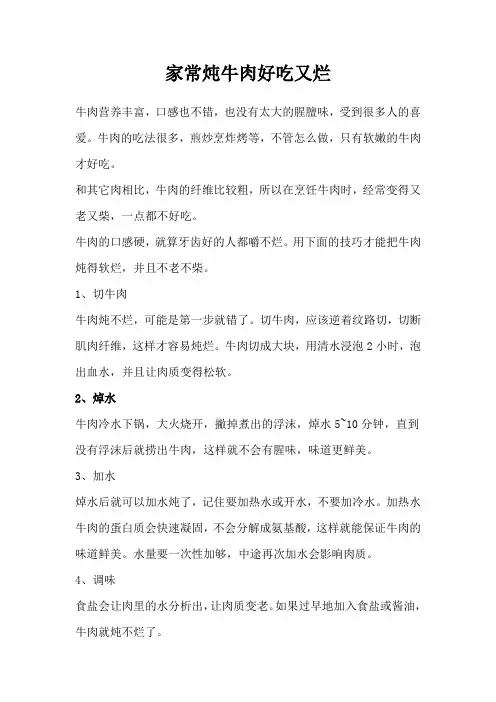 家常炖牛肉好吃又烂