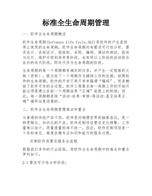 标准全生命周期管理