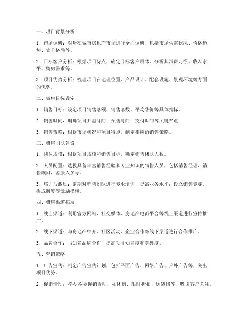 楼盘销售方案建议模板