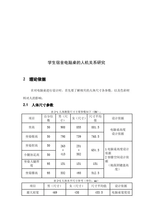 学生公寓电脑桌人机关系分析及改进Yb