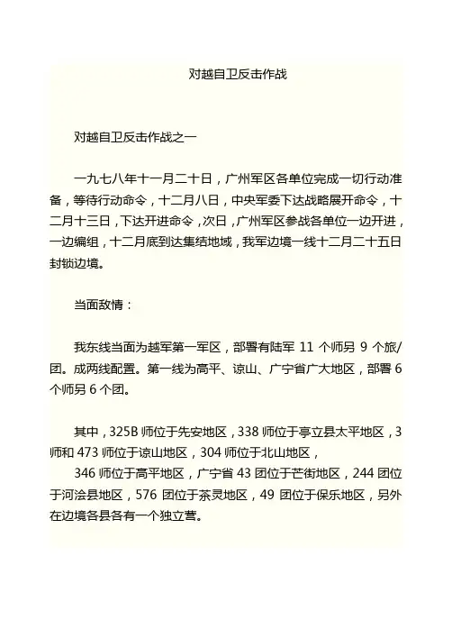 对越自卫反击作战