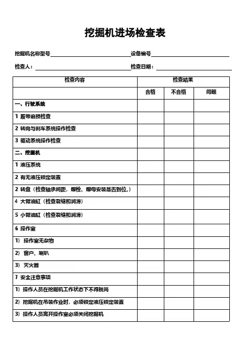 施工机械进场检查表
